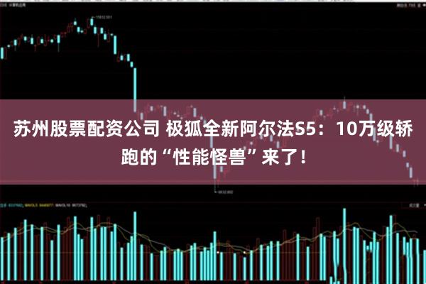 苏州股票配资公司 极狐全新阿尔法S5：10万级轿跑的“性能怪兽”来了！